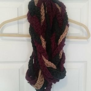Handmade braided crochet circle scarf